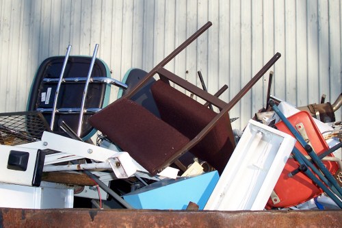 Modern waste removal vehicles in Hampstead